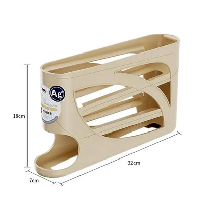 4-Tier Automatic Rolling Egg Rack Refrigerator Egg Storage Container Kitchen Fridge Egg Dispenser Refrigerator Organiser by All Mart Bristol Ltd