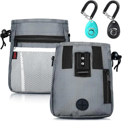 Stylish Versatile Dog Treat Pouch with 3 Wear Options & 2 Clickers - Ideal for Training with Waist Belt & Shoulder Strap by All Mart Bristol Ltd