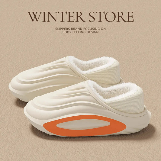 Womens Thick-soled Waterproof Non-slip Fleece-lined Insulated Cotton Shoes by Dropshipman