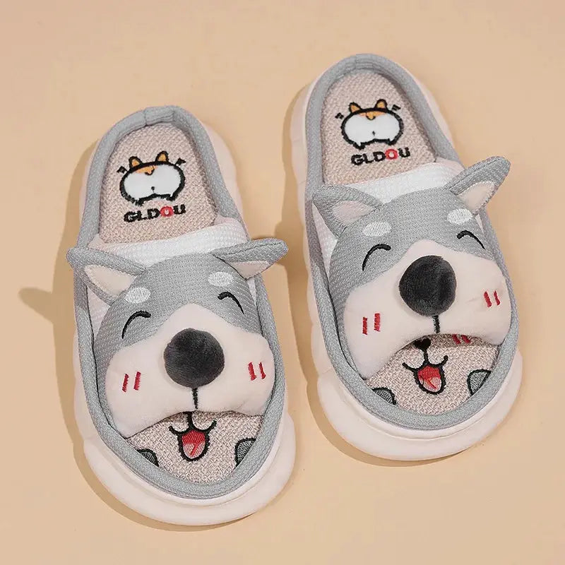 Home Linen Slipper for Women Cute Bunny Clouds Flip Flops Female Design Cozy Shoes Slides Four Season Platform Couples Sandals by All Mart Bristol Ltd