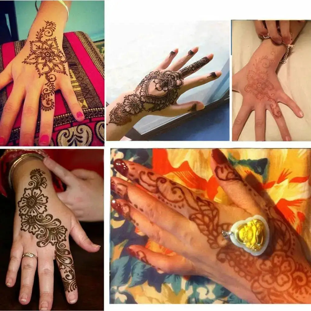 Mehndi Cream Herbal Mehandi Ink Paint Art 3 Colors Body Henna Temporary Paint Temporary Tattoo Body Art Herbal Henna Cones by All Mart Bristol Ltd