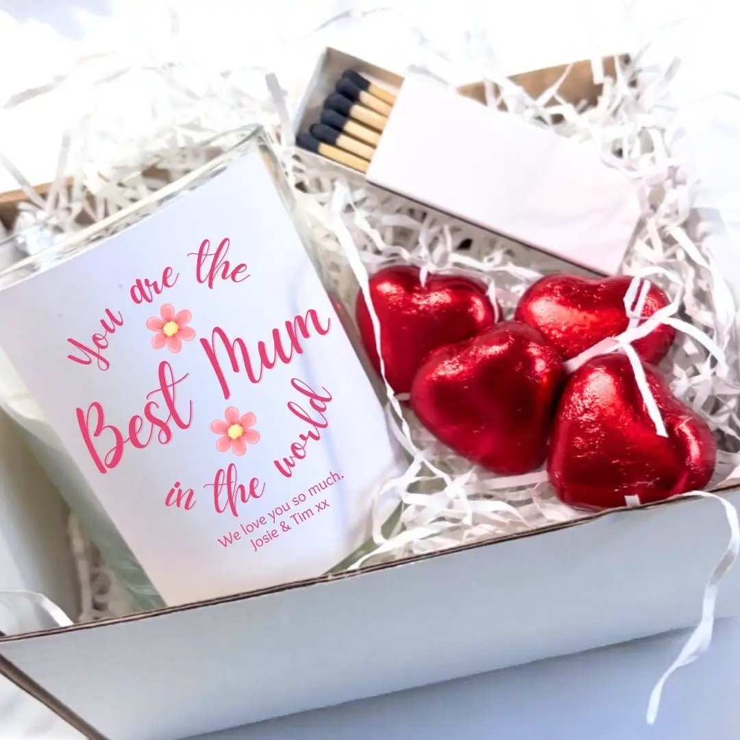 Personalised You're The Best Mum In The World Candle Gift Set | Mothers Day, Birthday by Aye Do Gifts