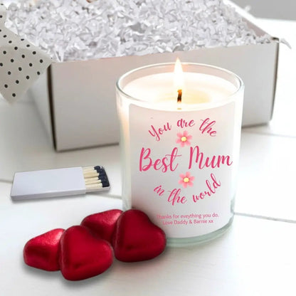 Personalised You're The Best Mum In The World Candle Gift Set | Mothers Day, Birthday by Aye Do Gifts