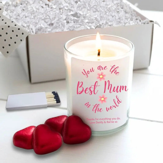 Personalised You're The Best Mum In The World Candle Gift Set | Mothers Day, Birthday by Aye Do Gifts