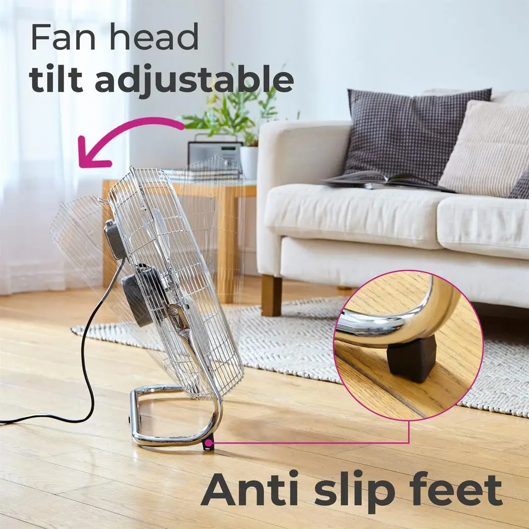 Neo High Velocity Chrome Metal Floor Freestanding Fan � 16 Inch by Neo