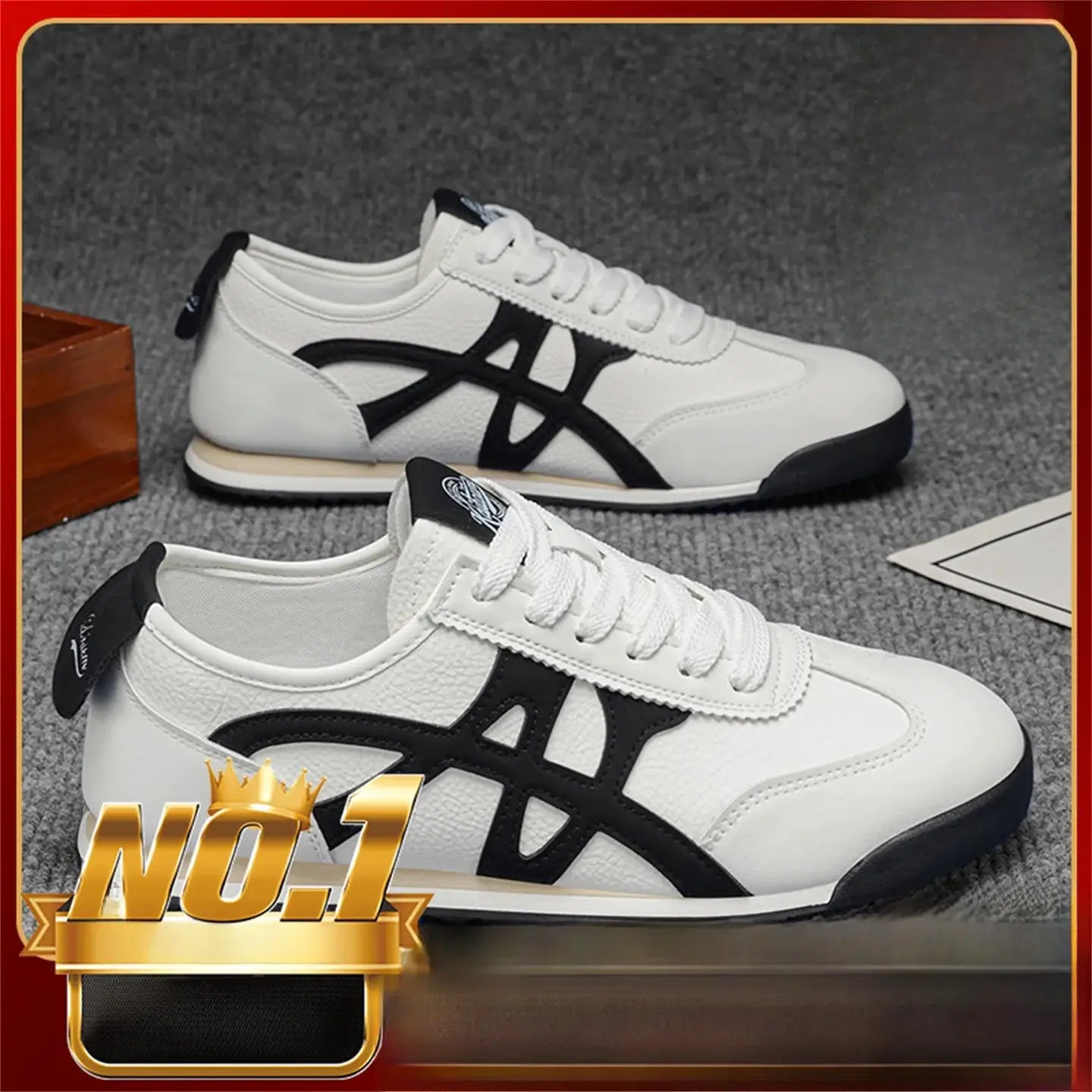 Pu'er Agan Men's Shoes Casual Flat Leather Dequn Shoes Spring 2026 New Trend Brand High-End Sensation White Sneakers by All Mart Bristol Ltd