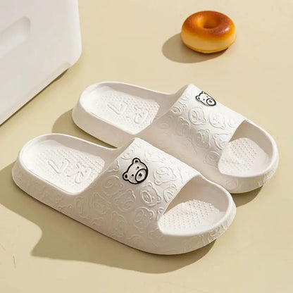 Printting Cute Bear Women Slippers Summer Indoor Soft Cartoon Sandals Bathroom Anti-slip Outdoor Comfy Men Leisure Shoes Couple by All Mart Bristol Ltd