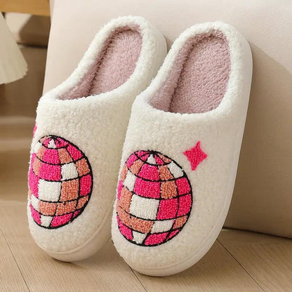 Comfortable Home Warm Cartoon Embroidered Balloon Cotton Slippers by Dropshipman