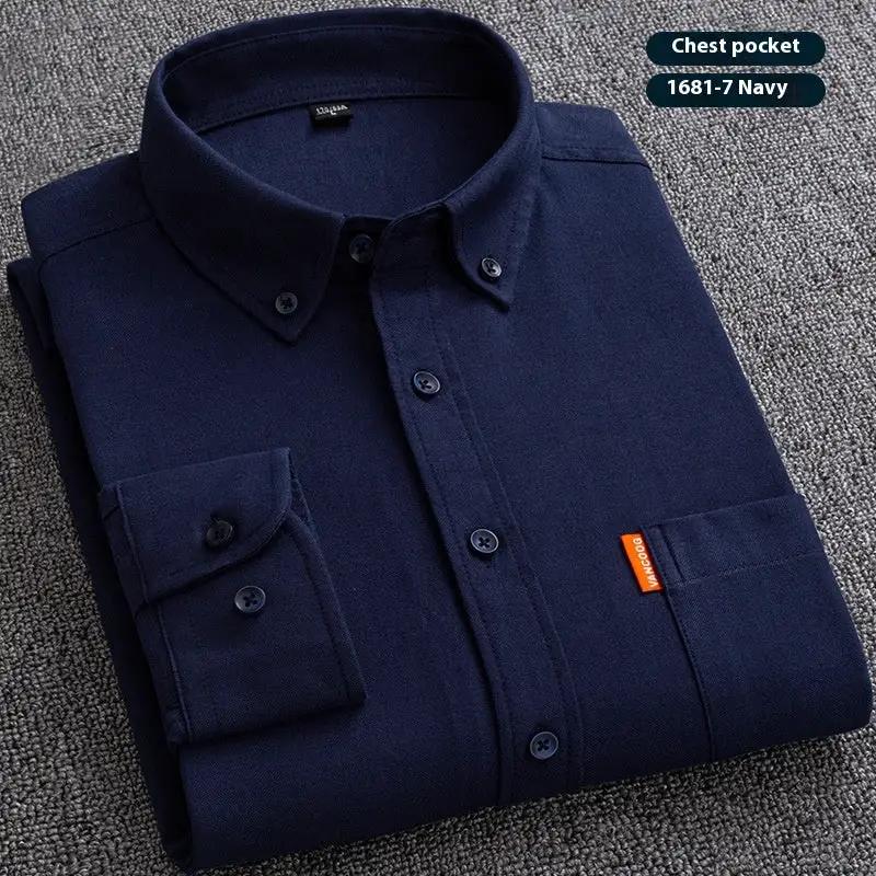 Pure Cotton Washed Oxford Woven Shirts Men by Dropshipman