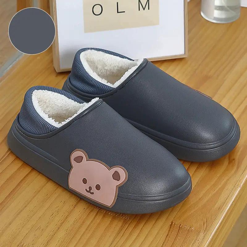 Cartoon Cute Bear Wearing Household Cotton Shoes Indoor And Outdoor by Dropshipman