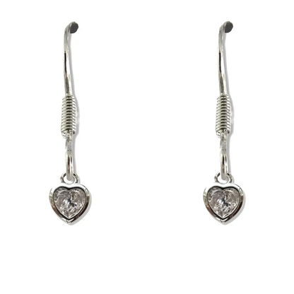 Cubic Zirconia Heart Drop Earrings by Aye Do Gifts