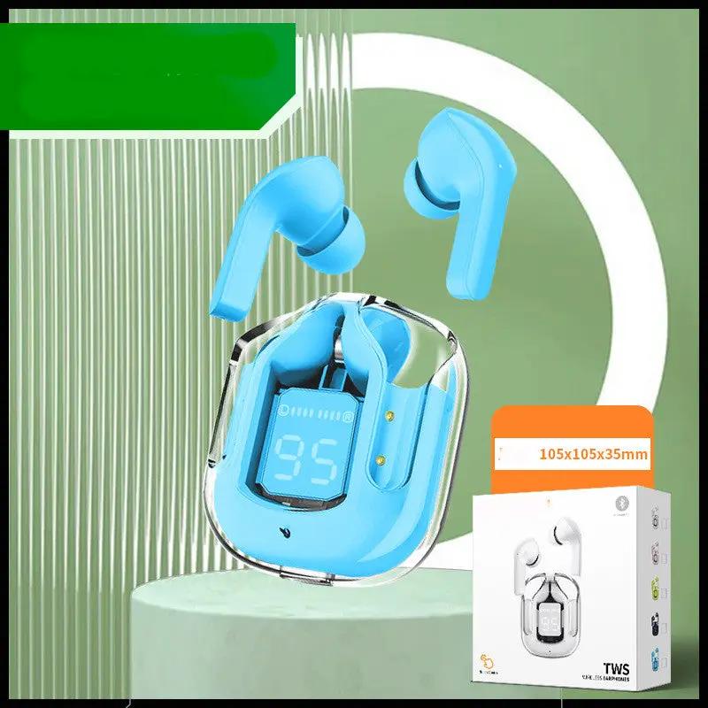 New Mini Transparent Wireless Bluetooth Headset Digital Display ENC Noise Reduction True Wireless Sports Music by Dropshipman