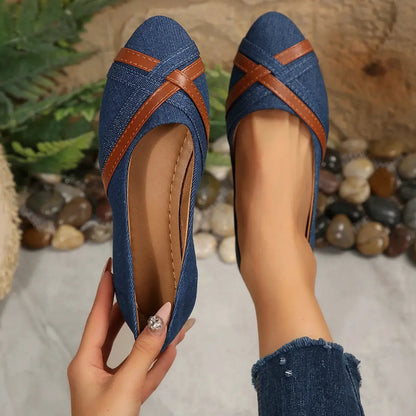 Simple and stylish low-cut shoes, flat low-top walking shoes, French pointed-toe commuter shoes. by All Mart Bristol Ltd