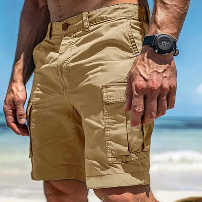 Men's Cargo Shorts Summer Multi-Pocket Button Zipper Pants With Pockers Fashion Beach Pants by Dropshipman