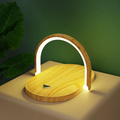3 In 1 Foldable Wireless Charger Night Light Wireless Charging Station Stonego LED Reading Table Lamp 15W Fast Charging Light by Dropshipman
