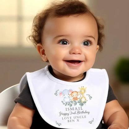 Personalised Animals Boys Birthday Baby Outfit: Bib, Vest, Grow by Aye Do Gifts