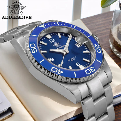 ADDIESDIVE New Diving Gift Watch Men 8215 Automatic Sapphire AR Coated Glass Ceramic Bezel Waterproof 200m Luminous Stainless St by All Mart Bristol Ltd