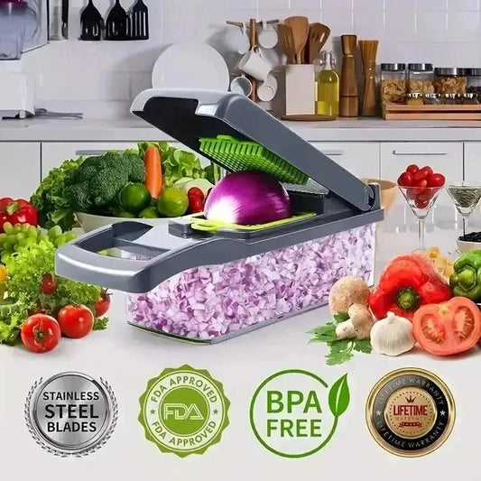 14/16 in 1 Multifunctional Vegetable Chopper Grate Food Handle Food Chopper Vegetable Slicer Dicer Cut Kitchen Items Cocina by All Mart Bristol Ltd