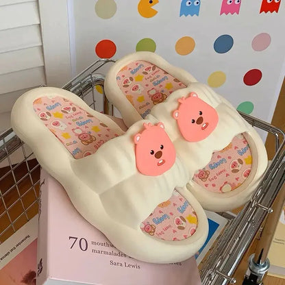 Summer New Cute Beaver Outdoor Soft Bottom Home Anti slip and Odorous Indoor One line Cool Slippers for Women by All Mart Bristol Ltd