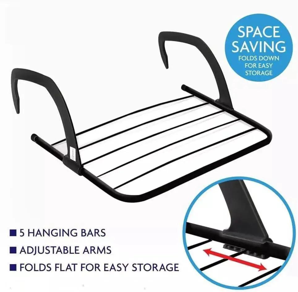 Radiator Clothes Airer Holder Folding Air Dryer Rail 5 Bar Laundry Rack Hanger by All Mart Bristol Ltd