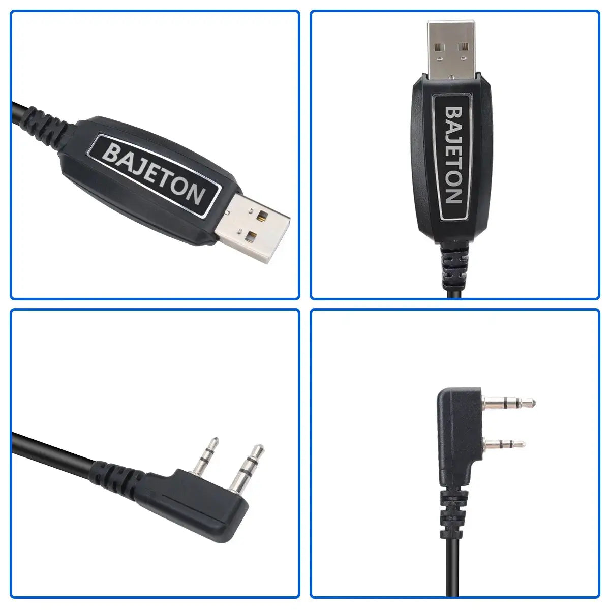 BAJETON Walkie Talkie USB Programming Cable K Plug For BJ-8300 BJ-7800 BT8200 Quansheng UV-K5(8) UV-K6 Baofeng UV-5R Mini Radio by All Mart Bristol Ltd
