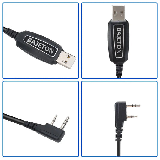 BAJETON Walkie Talkie USB Programming Cable K Plug For BJ-8300 BJ-7800 BT8200 Quansheng UV-K5(8) UV-K6 Baofeng UV-5R Mini Radio by All Mart Bristol Ltd