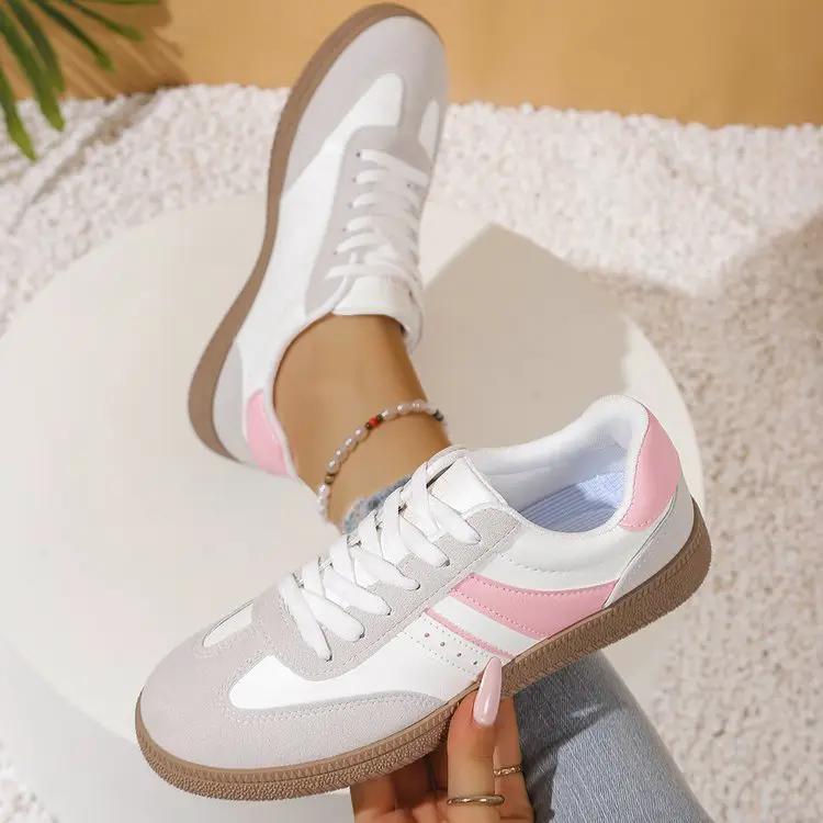 Plus-size Flat Lace-up Sneakers For Casual And Athletic Wear by Dropshipman