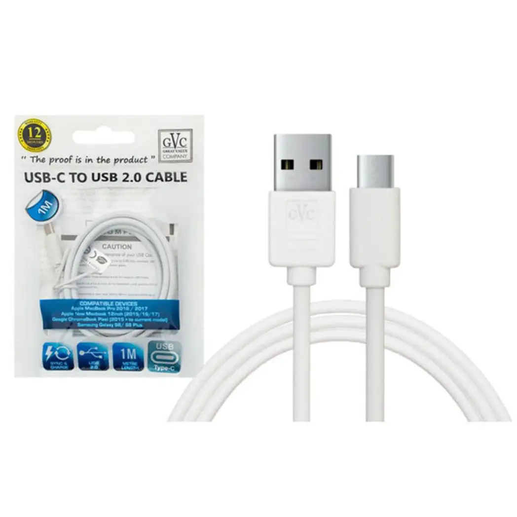 GVC USB to Type C Cable, For Phone & Pad, Charging & Syncing - 1m by GVC