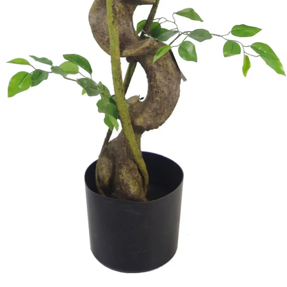 120cm Twisted Trunk Artificial Japanese Fruticosa Style Ficus Tree by Leaf