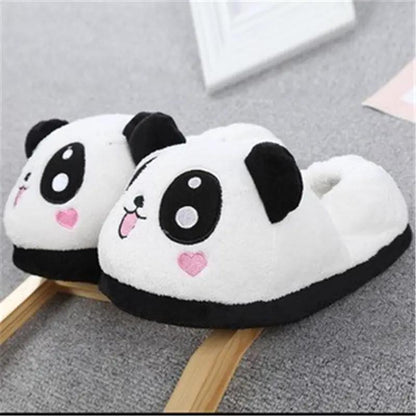 Cute And Adorable Panda Heart-Shaped Cartoon Plush Closed-Toe Slippers by Dropshipman