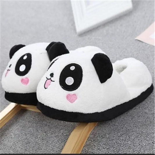 Cute And Adorable Panda Heart-Shaped Cartoon Plush Closed-Toe Slippers by Dropshipman