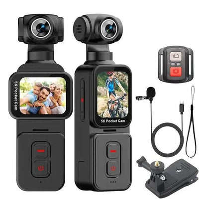 5K Stabilization Sports Camera Portable Recorder Handheld Pocket Outdoor Cycling Kids' Camera High-Pixel with AI Anti-Shake & IPX7/8 Waterproof Features - Clip, Water Proof, Screen by All Mart Bristol Ltd