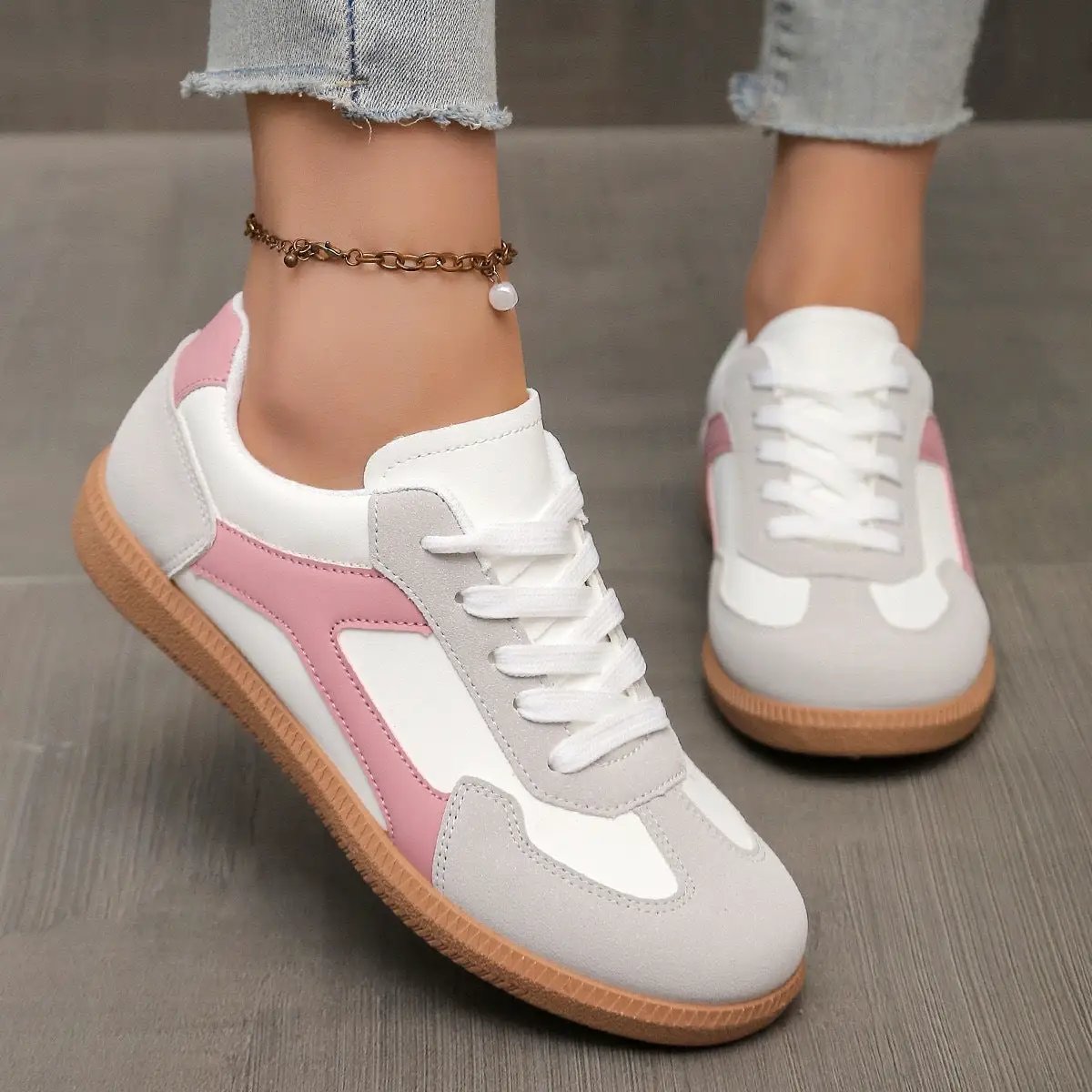 European And American-style Retro Color-Block Sneakers by Dropshipman