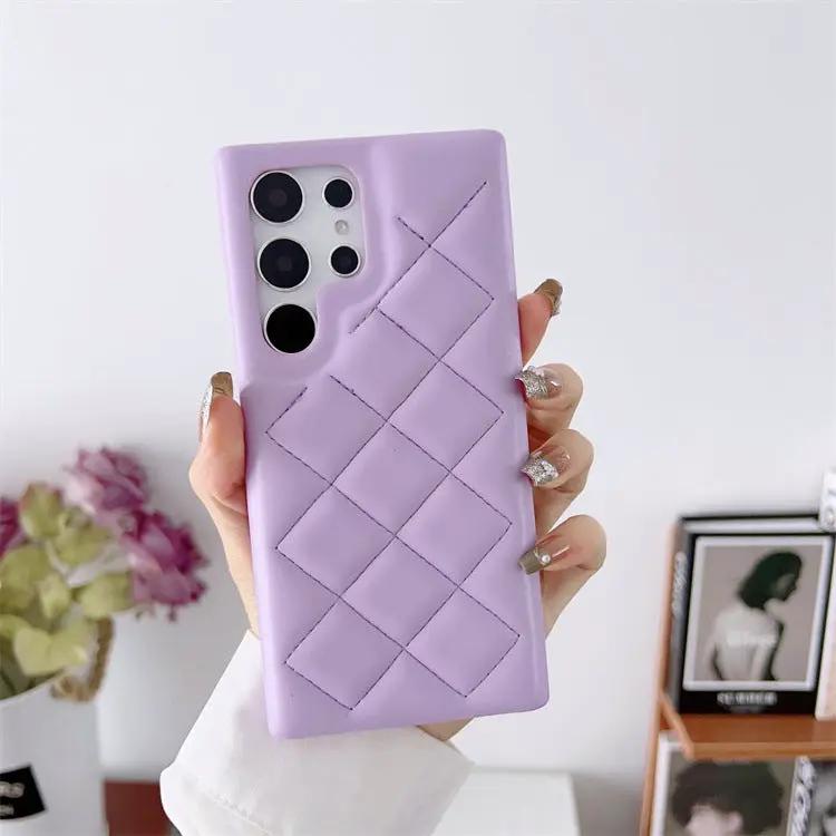 Diamond Plaid Phone Case Leather Phone Protective Case by Dropshipman