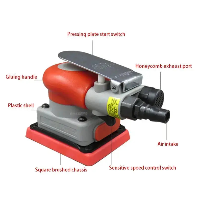75*100MM Square Pneumatic Grinder Automobile Furniture Surface Polishing Abrasive Grit Tool Accessories Professional Air Sander by All Mart Bristol Ltd