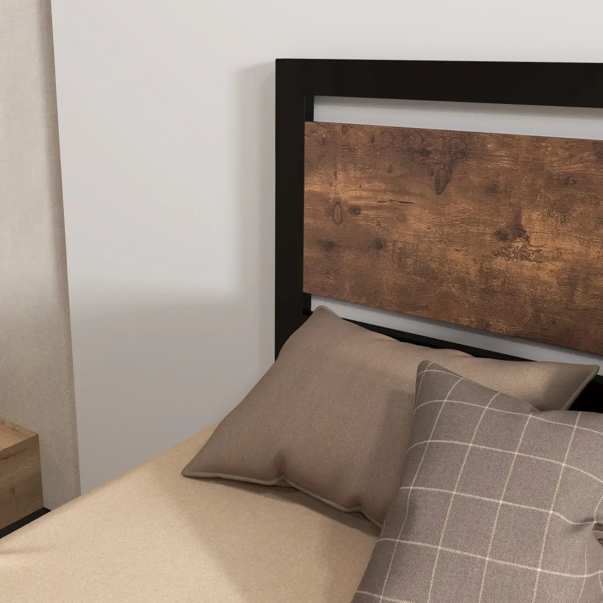 HOMCOM Single Size Metal Bed Frame w/ Headboard & Footboard, 97x195x103cm by HOMCOM