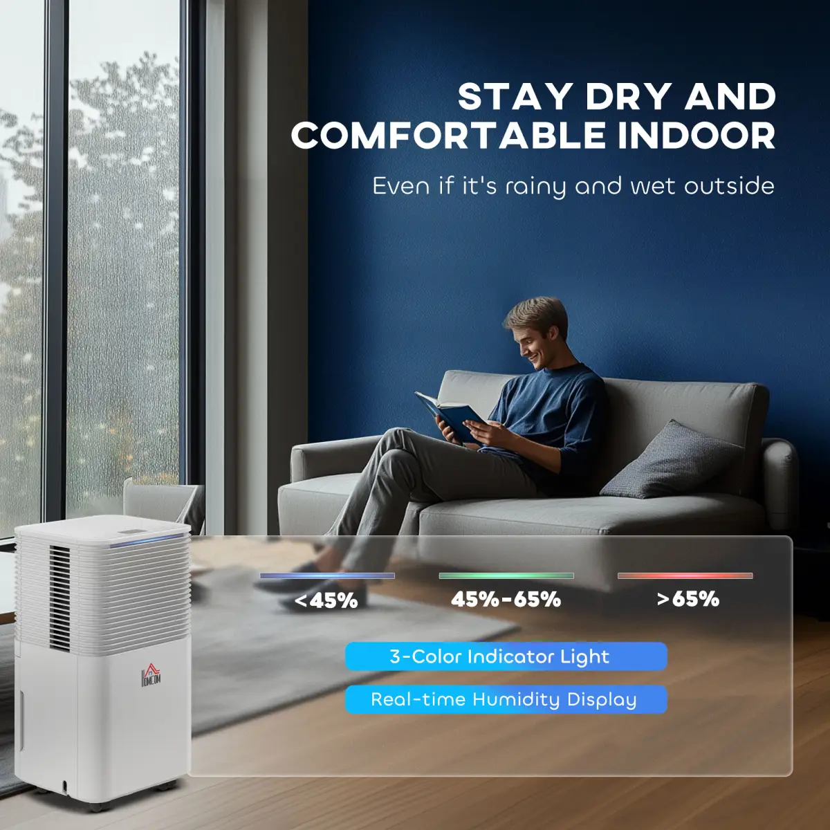 10L/Day 2000ML Portable Quiet Dehumidifier Home Laundry Room Electric Moisture by HOMCOM