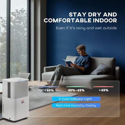 10L/Day 2000ML Portable Quiet Dehumidifier Home Laundry Room Electric Moisture by HOMCOM