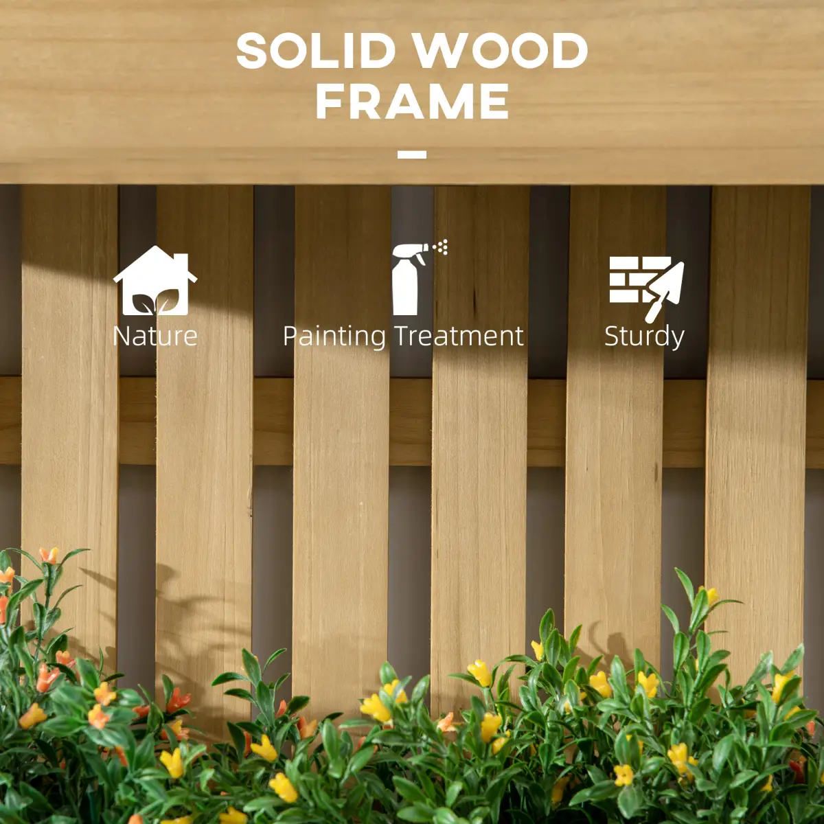 Outsunny Wooden Garden Planters with Trellis Wall-mounted Raised Garden Bed by Outsunny