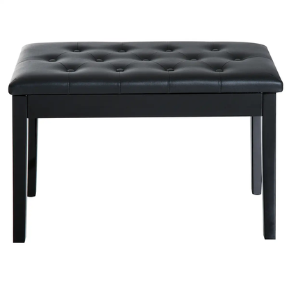Classic Digital Keyboard Piano Bench Makeup Padded Seat Stool Solid Wood Black by HOMCOM