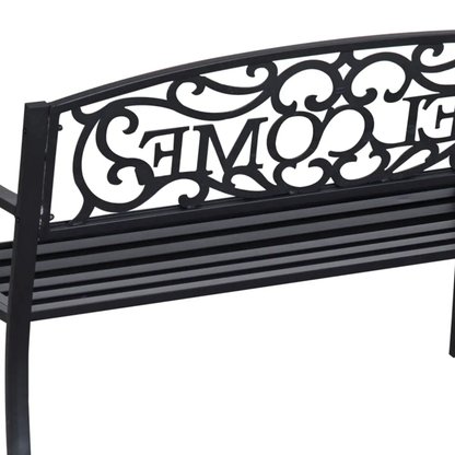 126Lx60Wx85H cm Steel Bench-Black by Outsunny