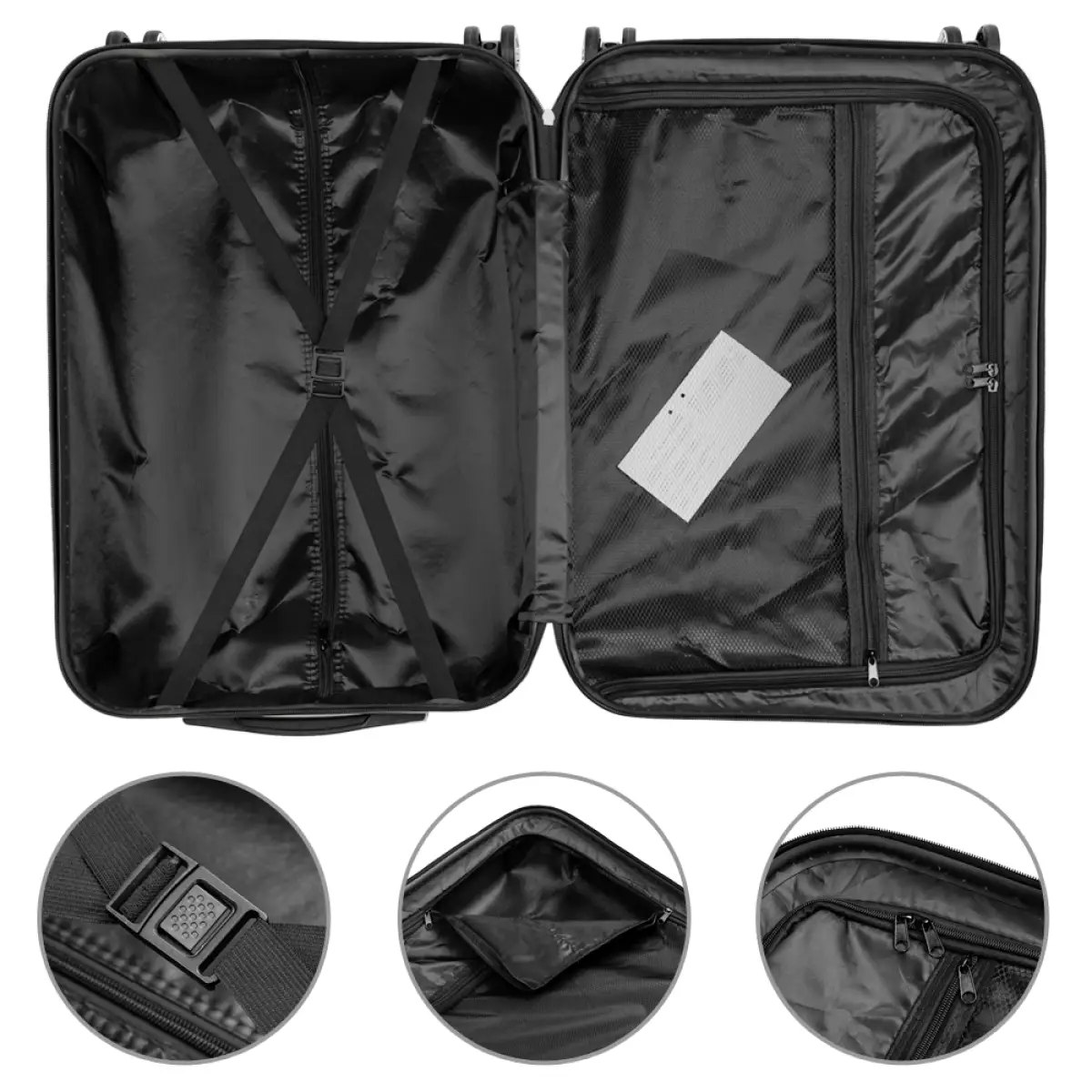3 Pcs Suitcase Lightweight ABS Carry-on Hand Luggage 4 Spinner Wheels Trolley Case by N/A