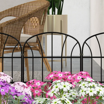 Outsunny 8PCs Decorative Garden Fencing 24in x 8.7ft Metal Border Edging by Outsunny