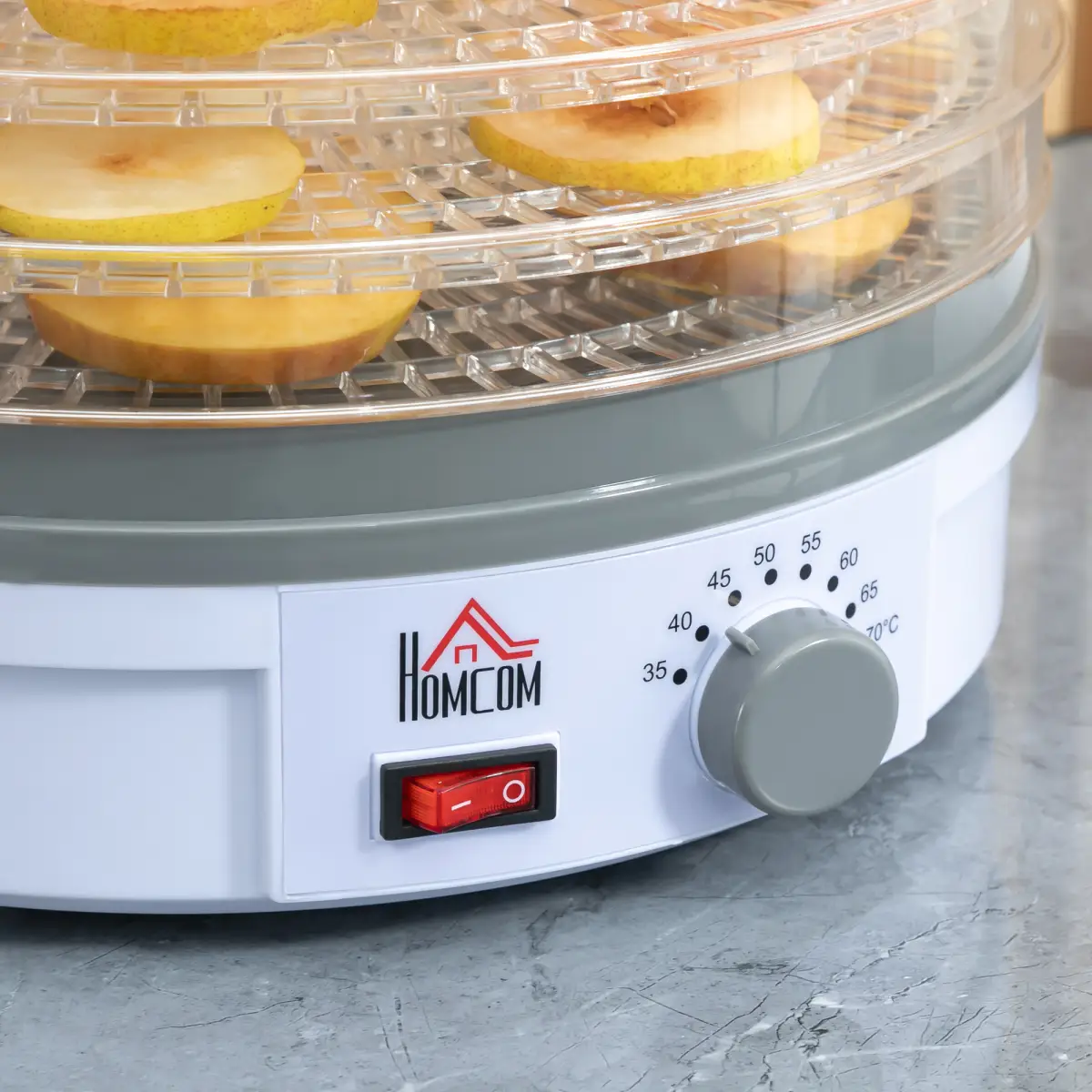 5 Tier Food Dehydrator 245W Stainless Steel Food Dryer Machine Timer LCD White by HOMCOM