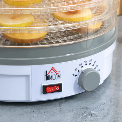 5 Tier Food Dehydrator 245W Stainless Steel Food Dryer Machine Timer LCD White by HOMCOM
