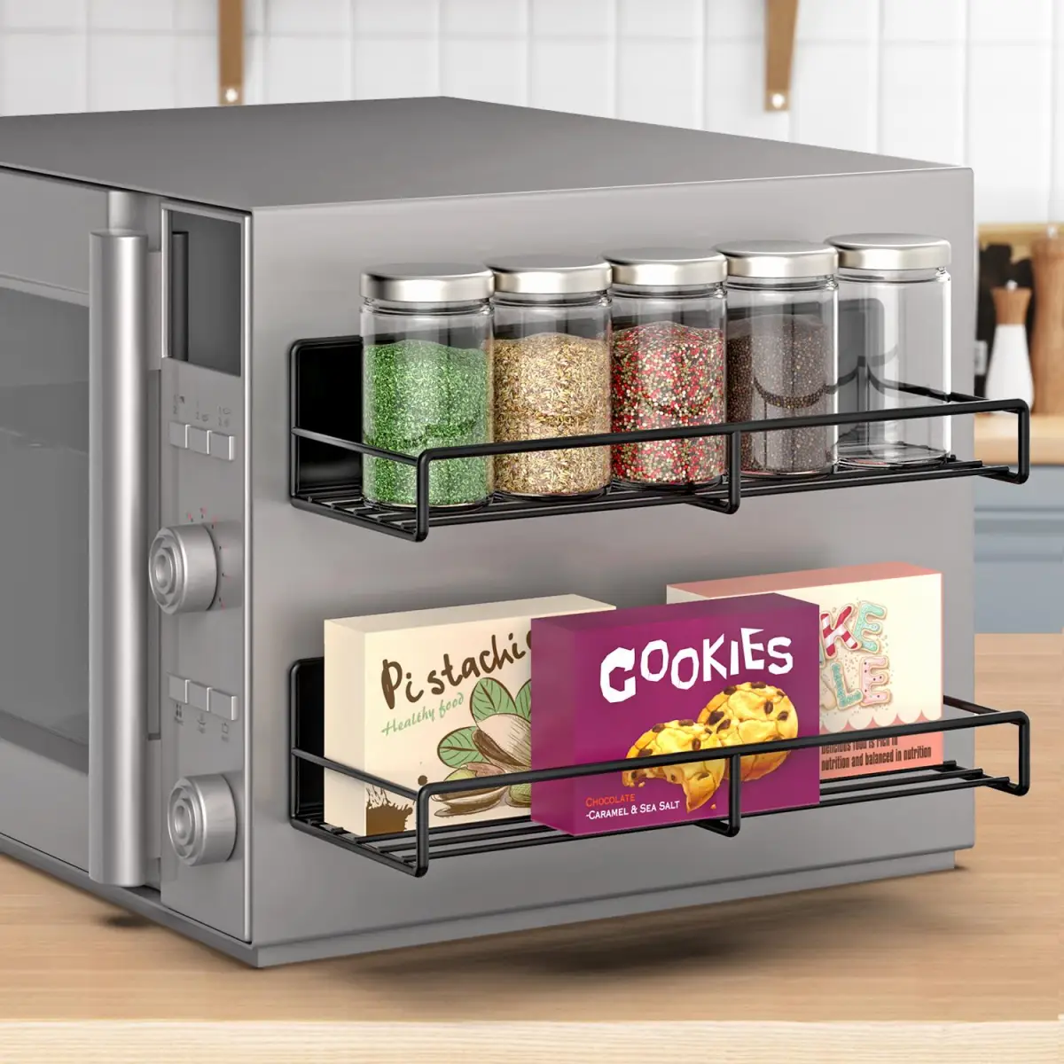 VINSANI 4pc MAGNETIC SPICE RACK METAL SHELF 1010421 by Vinsani