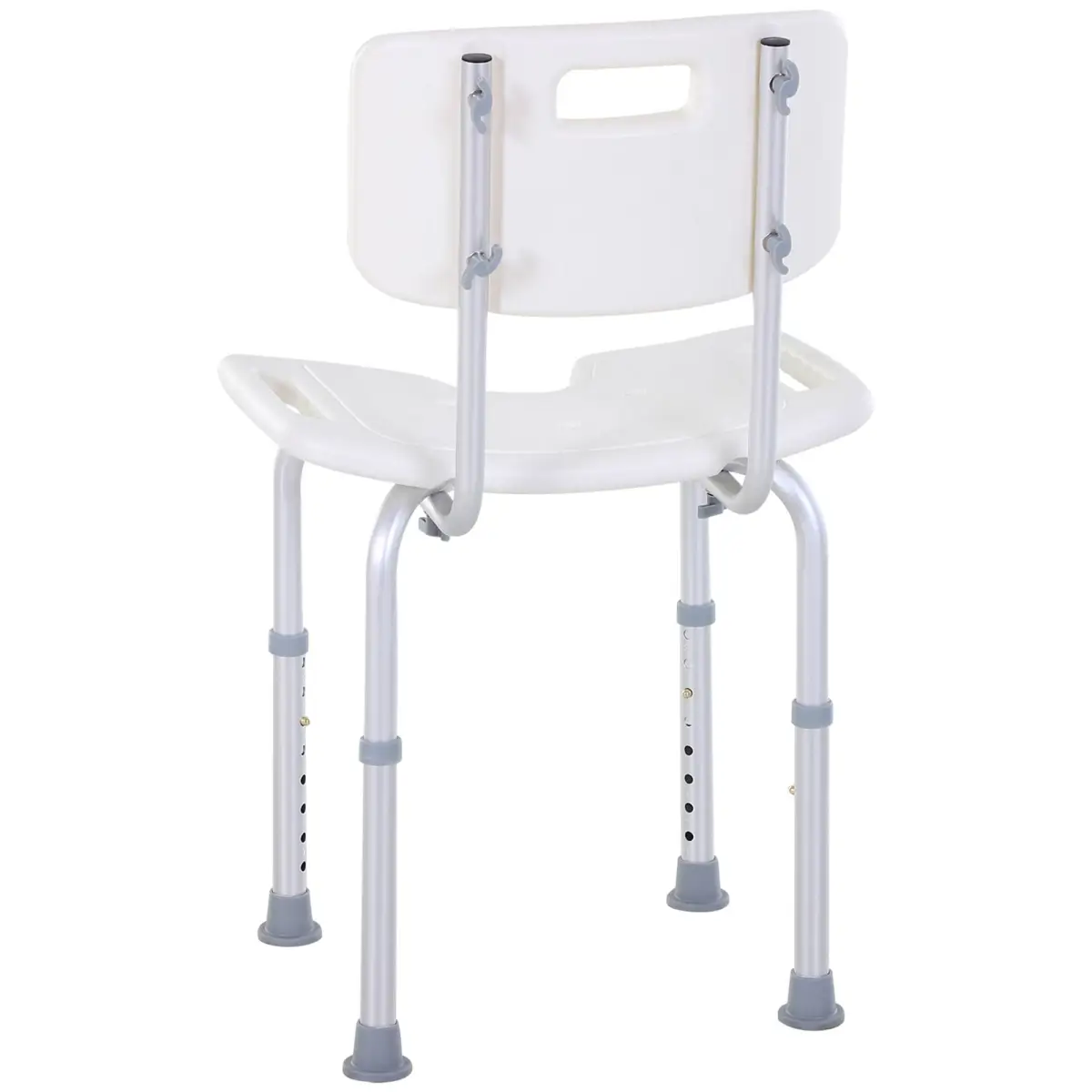 HOMCOM Adjustable Aluminum Shower Bath Stool Spa Chair Non-Slip Feet, Handle by Unbranded