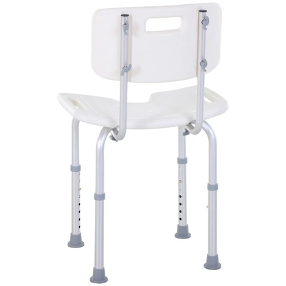 HOMCOM Adjustable Aluminum Shower Bath Stool Spa Chair Non-Slip Feet, Handle by Unbranded