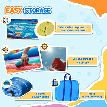 Bouncy Castle with Slide Inflatable Bouncer Kids Jumper Bounce Castle HOMCOM by Unbranded