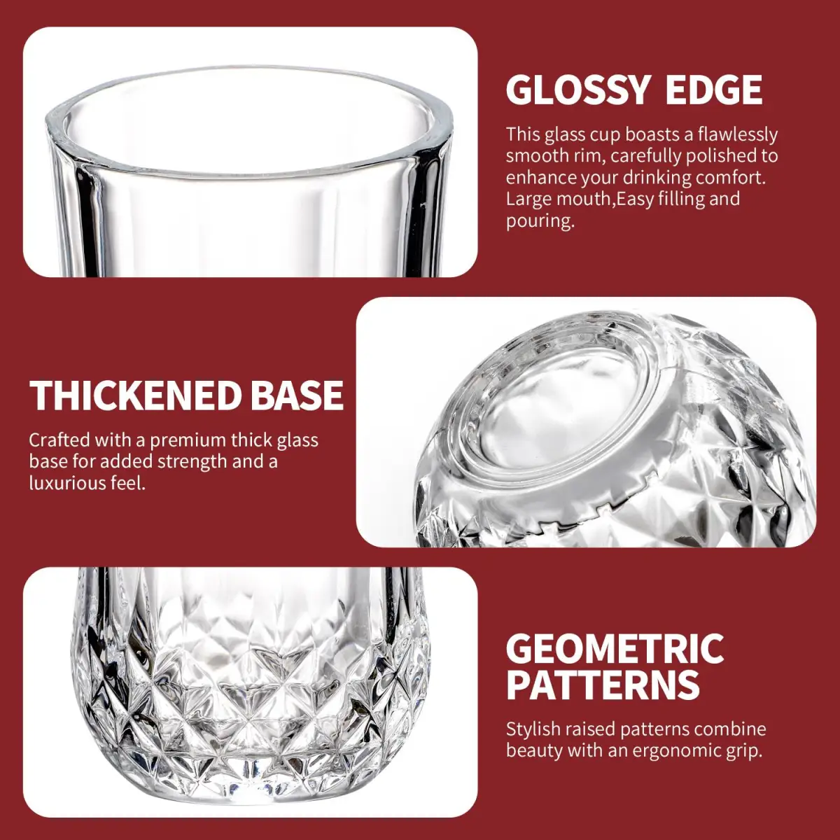 Vinsani 350ml Crystal Tall Glasses 6pcs 1010497 by Vinsani